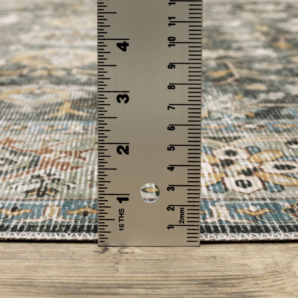 7' X 10' Gray and Ivory Oriental Non Skid Area Rug - Home & Garden