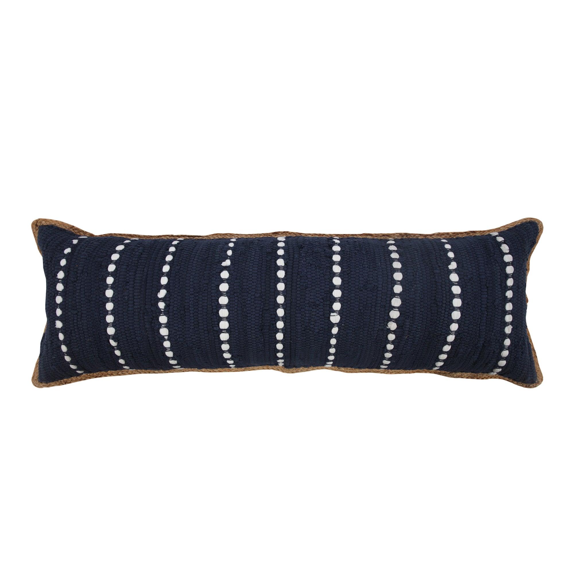 14" X 36" Blue and Beige Lumbar Throw Pillow - Home & Garden