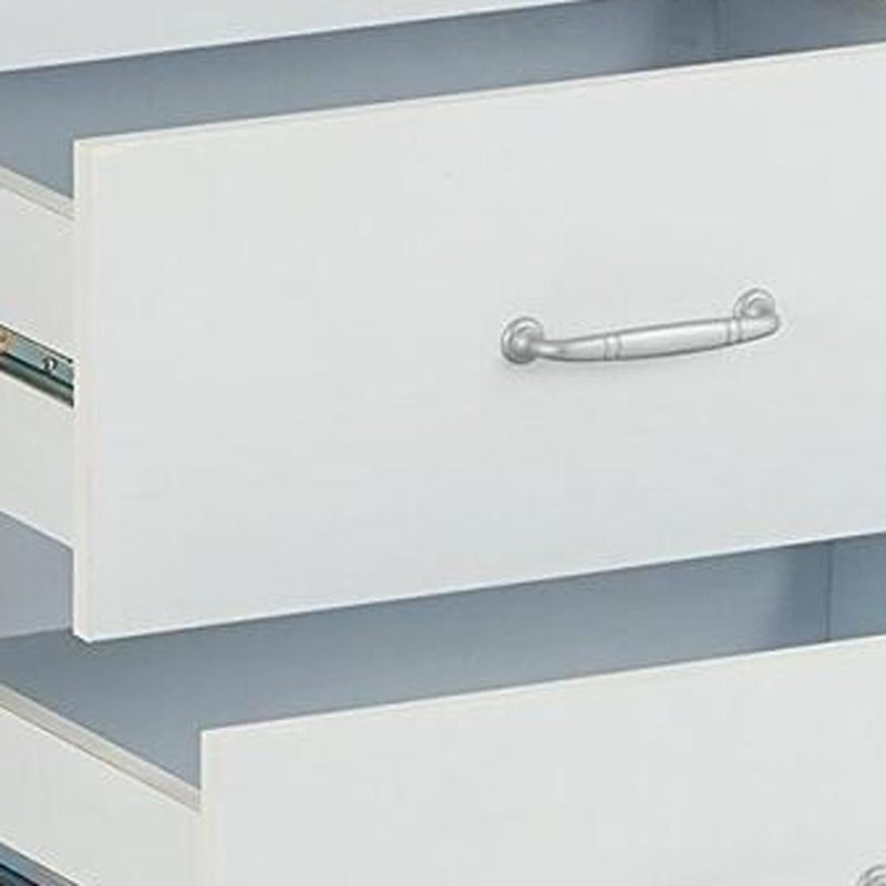 25" White Wood Two Drawer Nightstand - Bed & Bath