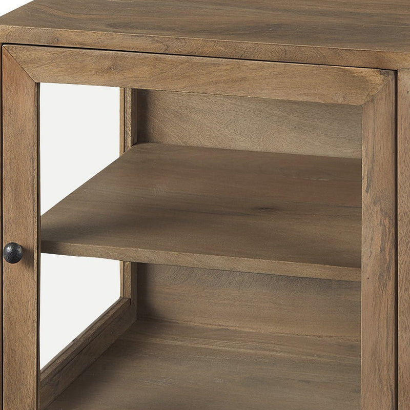 26" Brown Solid Wood Square End Table - Living Room