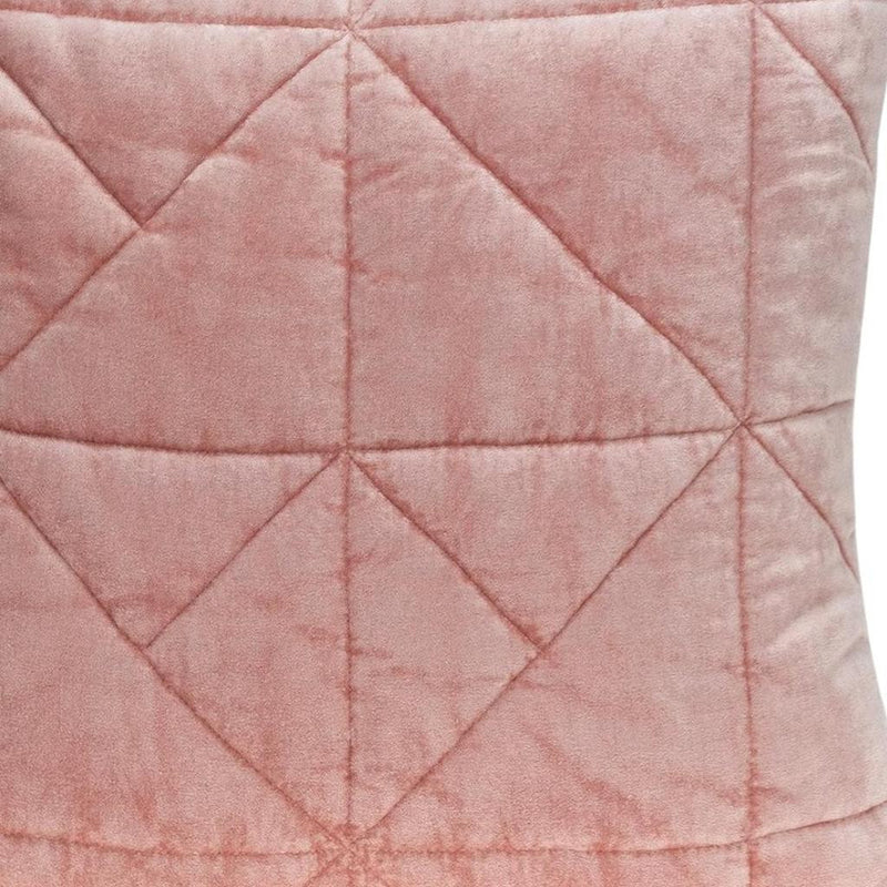 Pink Chunky Geo Stitched Velvet Decorative Throw Pillow - Home Decor