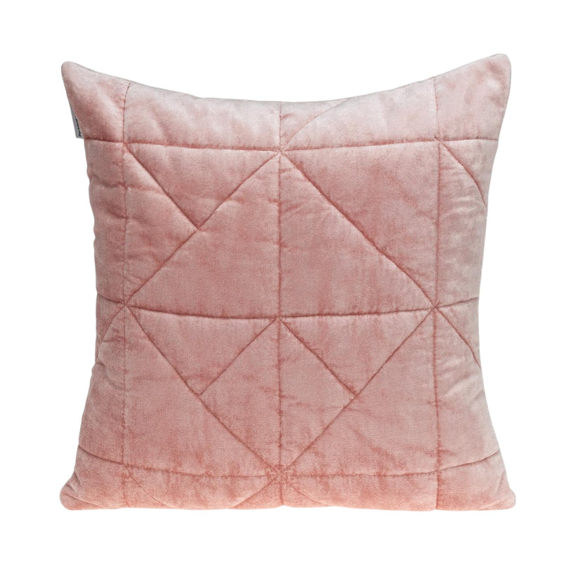 Pink Chunky Geo Stitched Velvet Decorative Throw Pillow - Home Decor
