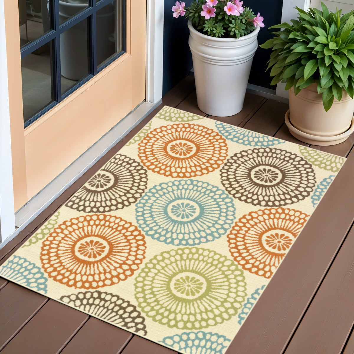 2' X 4' Beige Indoor Outdoor Area Rug - Outdoor