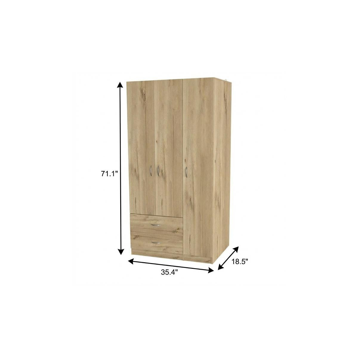 71" Brown Wood Two Door Two Drawer Combo Dresser - Bed & Bath