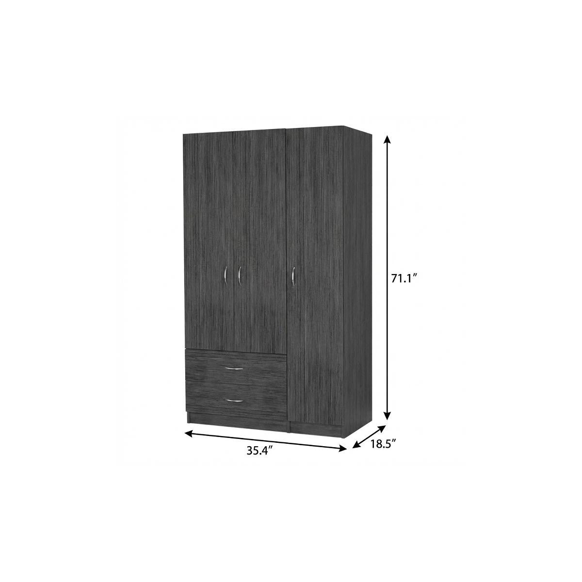 71" Gray And White Wood Two Drawer Combo Dresser - Bed & Bath