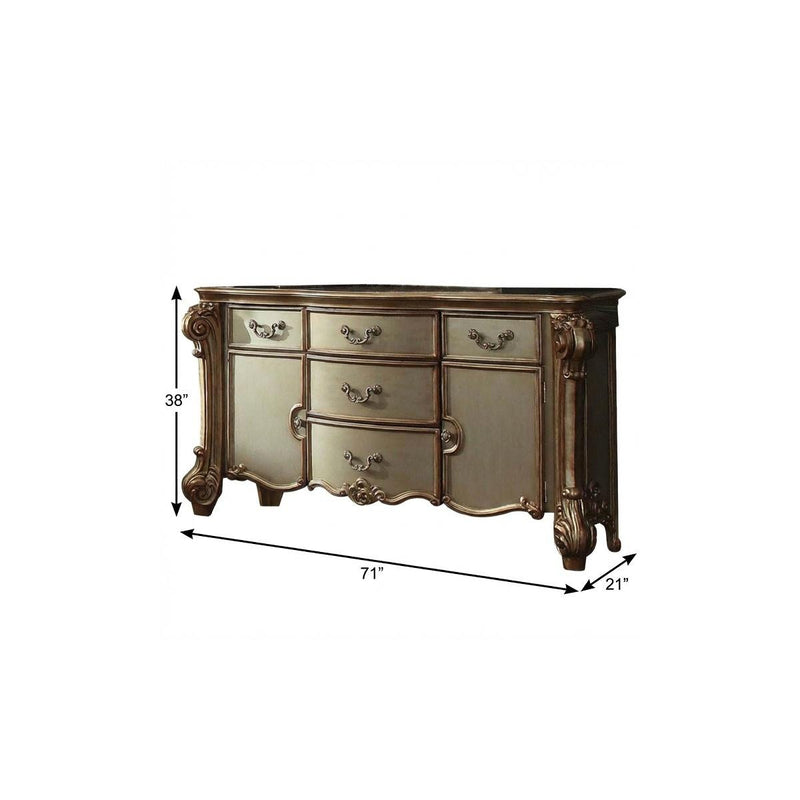 71" Gold Solid Wood Dresser - Bed & Bath