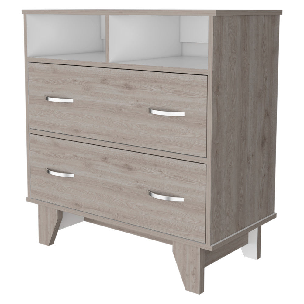 32" Light Grey Manufactured Wood Two Drawer Dresser - Bed & Bath
