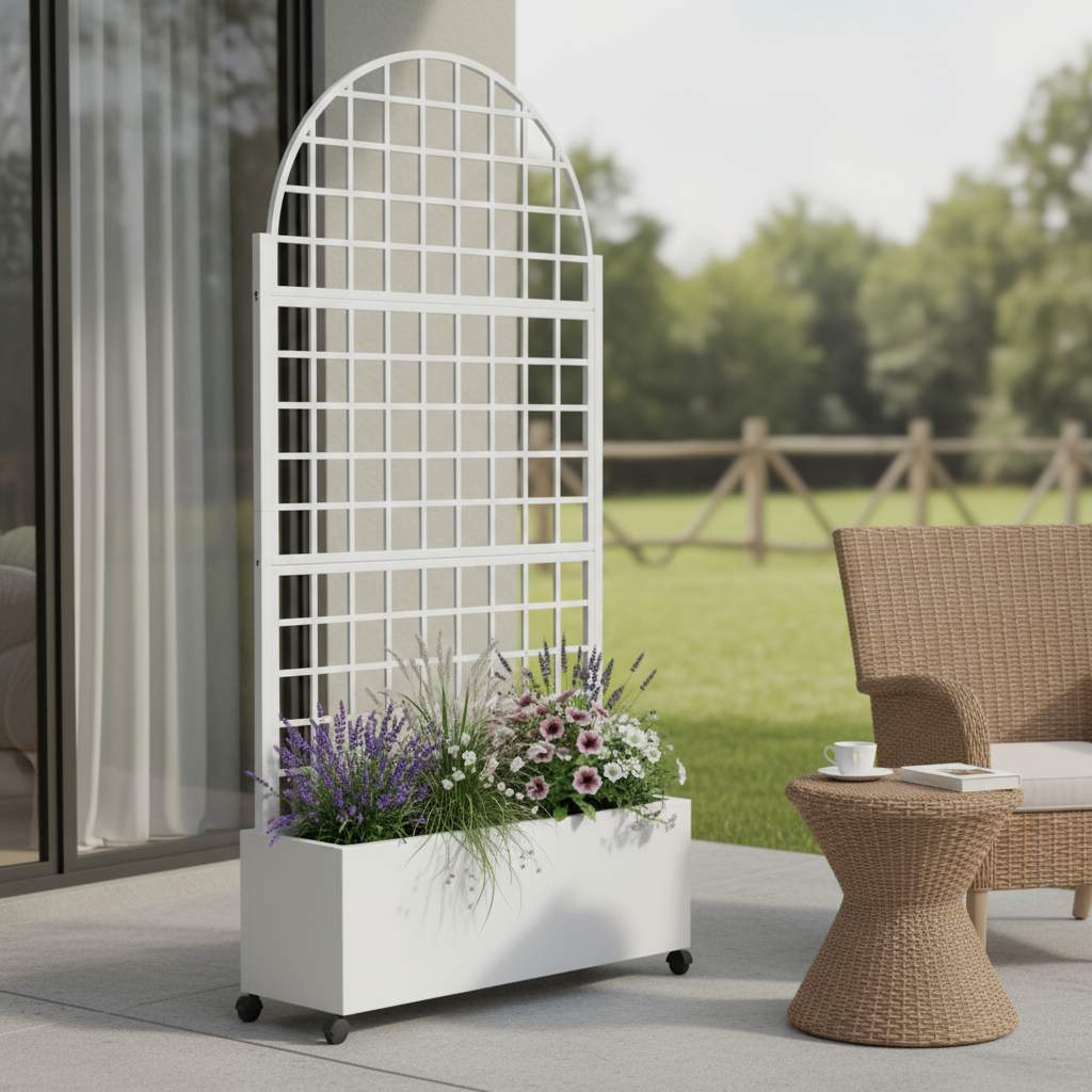 72" X 35" White Metal Rectangular Planter Box - Sports & Outdoor