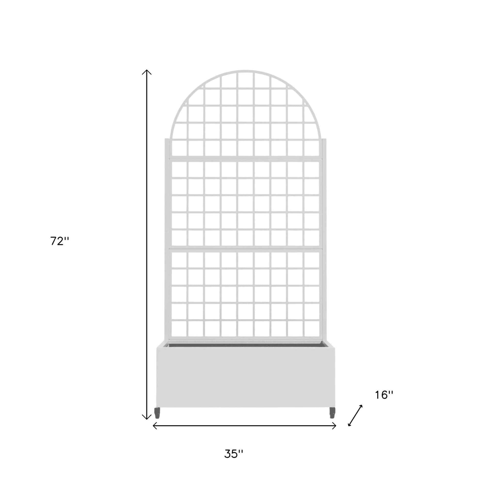 72" X 35" White Metal Rectangular Planter Box - Sports & Outdoor
