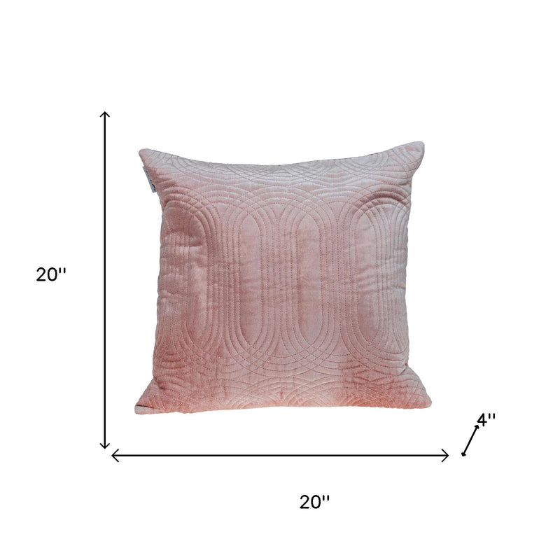20" Pink Cotton Blend Throw Pillow - Home Decor