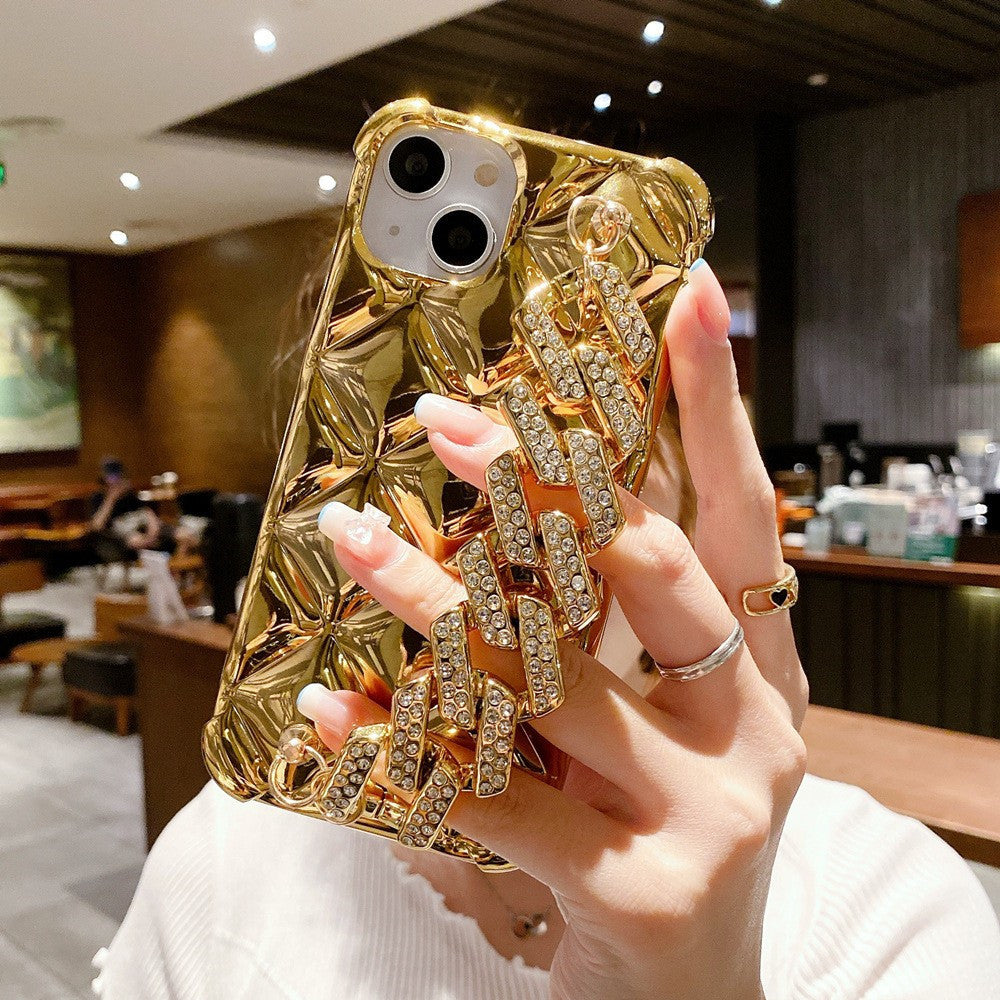 Suitable for 14 Apple Iphone13pro Shanzuan Bracelet 12 Xiaoxiangfeng Xr High-End Xsmax Phone Case Tide Gold