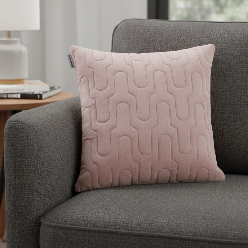 Geometric Lush Quilted Metallic Pink Throw Pillow - Home Decor