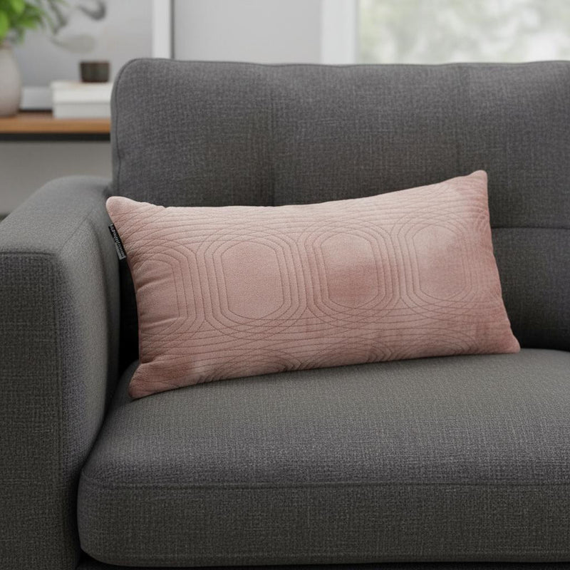 12" X 24" Pink Cotton Blend Throw Pillow - Home Decor