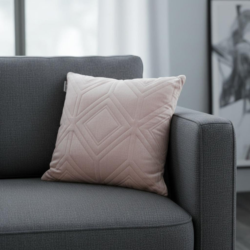 Pink Quilted Diamonds Velvet Solid Color Throw Pillow - Home Decor