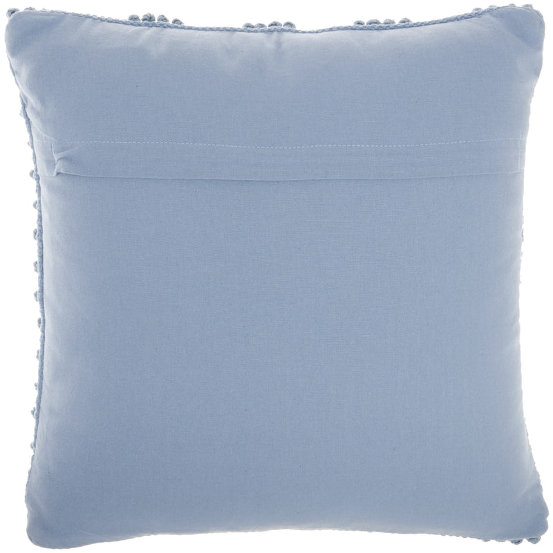 18" Blue Dot And Stripe Polyester and Cotton Blend Throw Pillow With Texture - Home Decor