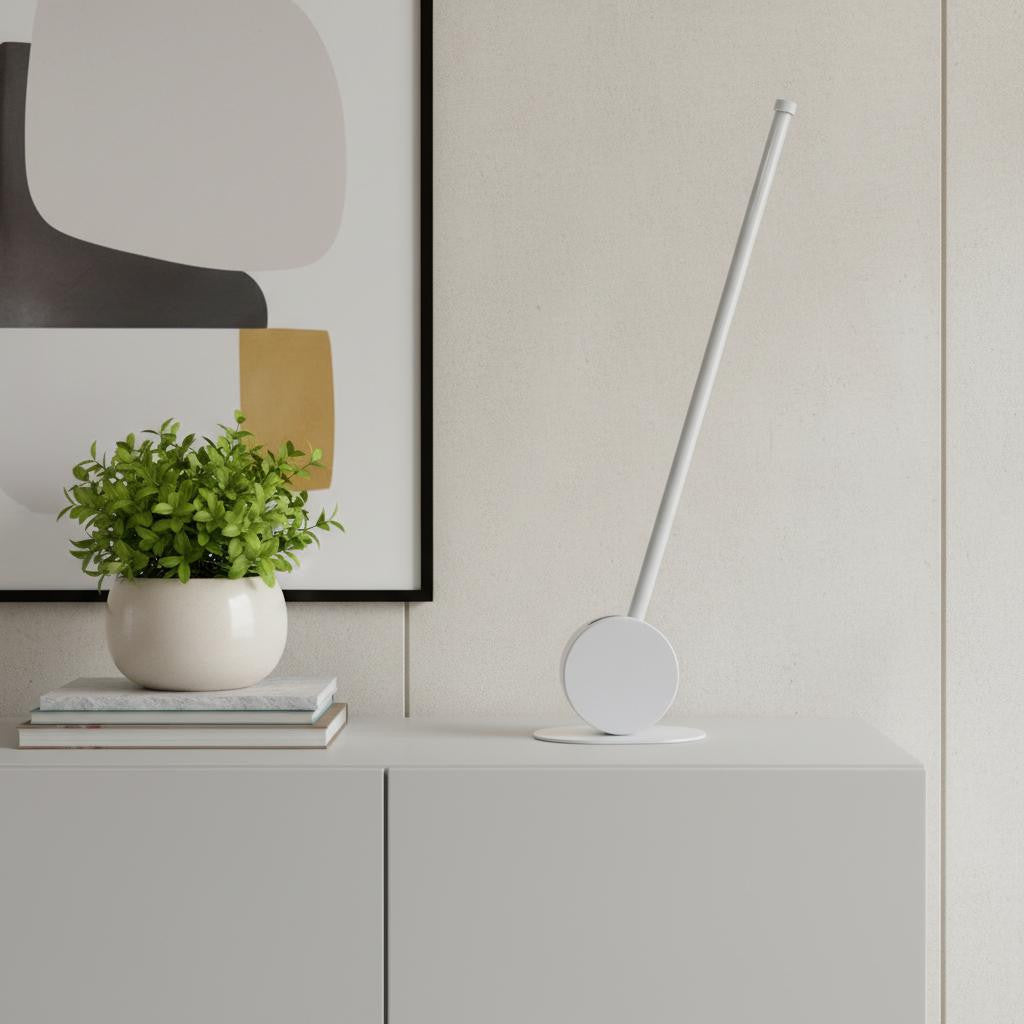23" White Metal Leaning Stick LED Table Lamp - Lighting