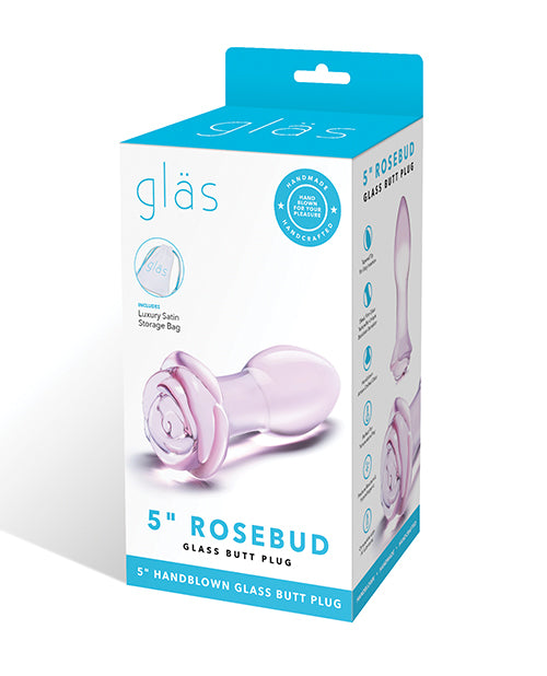 Glas 5 Rosebud Glass Butt Plug "