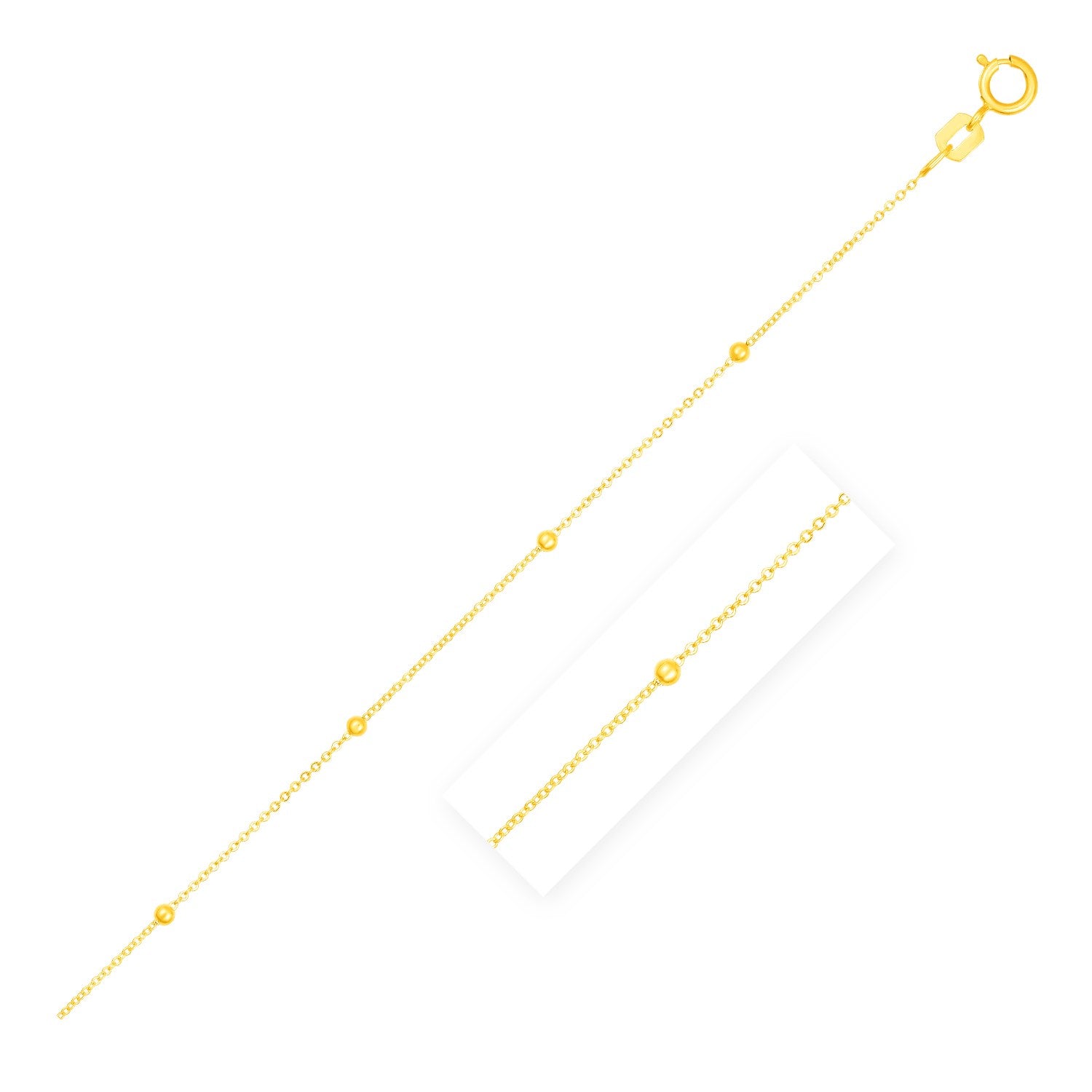 Bead Links Saturn Chain in 14k Yellow Gold (3.5mm) - 18" - Jewelry