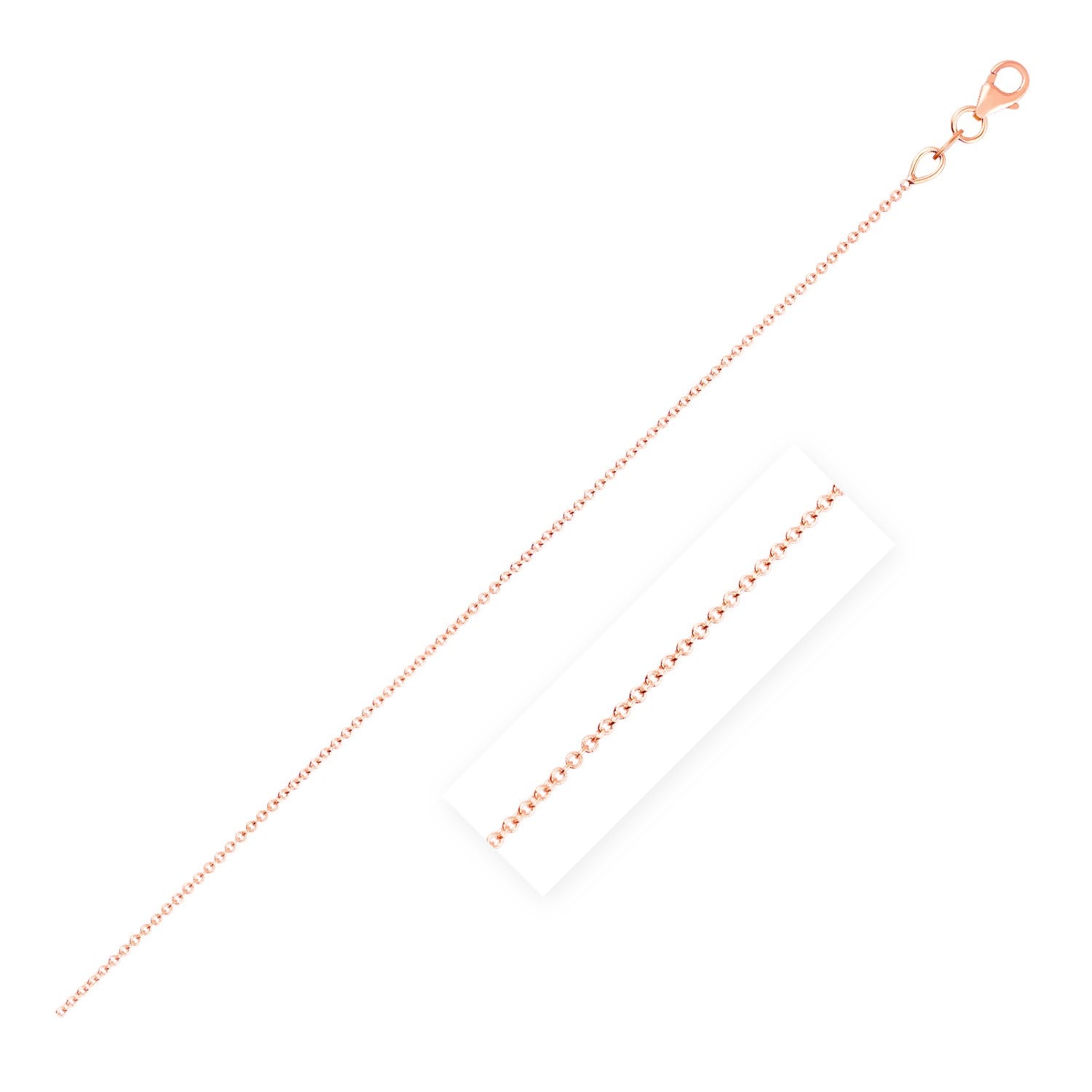 Double Extendable Cable Chain in 14k Rose  Gold (1.0mm) - 18" - Apparel & Accessories