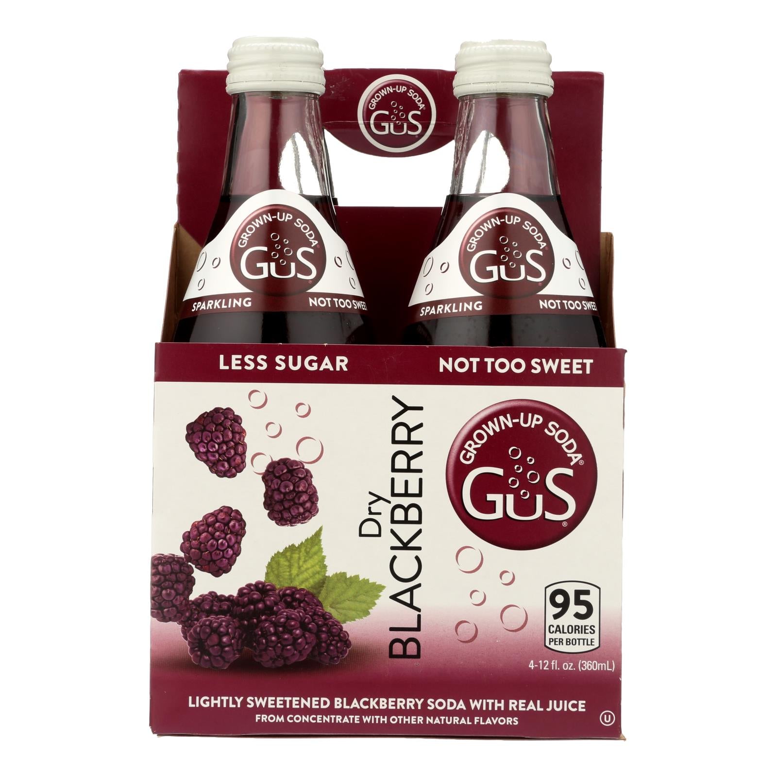 Gus Grown Up Soda - Soda Dry Blackberry - Case Of 6 - 4/12 Fz - GreatEagleInc