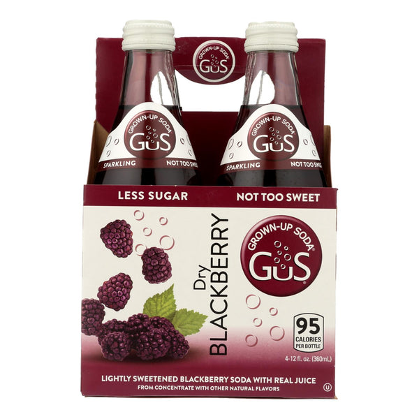 Gus Grown Up Soda - Soda Dry Blackberry - Case Of 6 - 4/12 Fz - GreatEagleInc