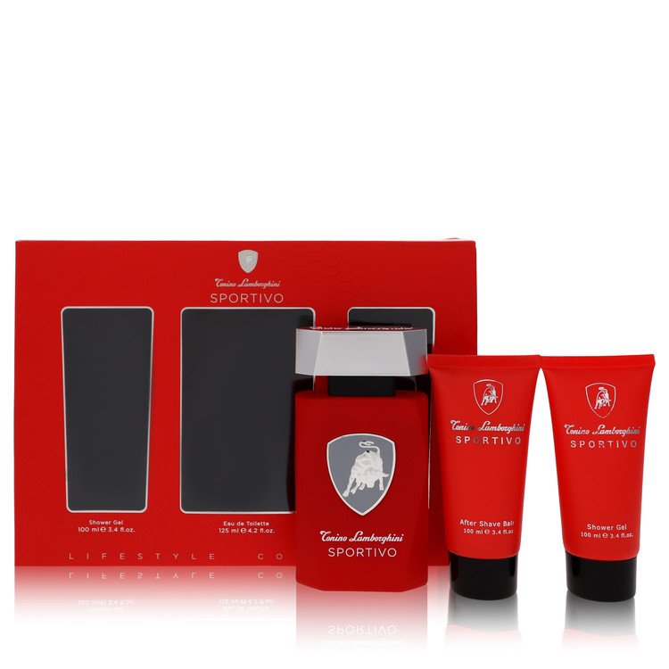 Lamborghini Sportivo by Tonino Lamborghini Gift Set -- 4.2 oz Eau De Toilette Spray + 3.4 oz Shower Gel + 3.4 oz After Shave Balm for Men Default Title