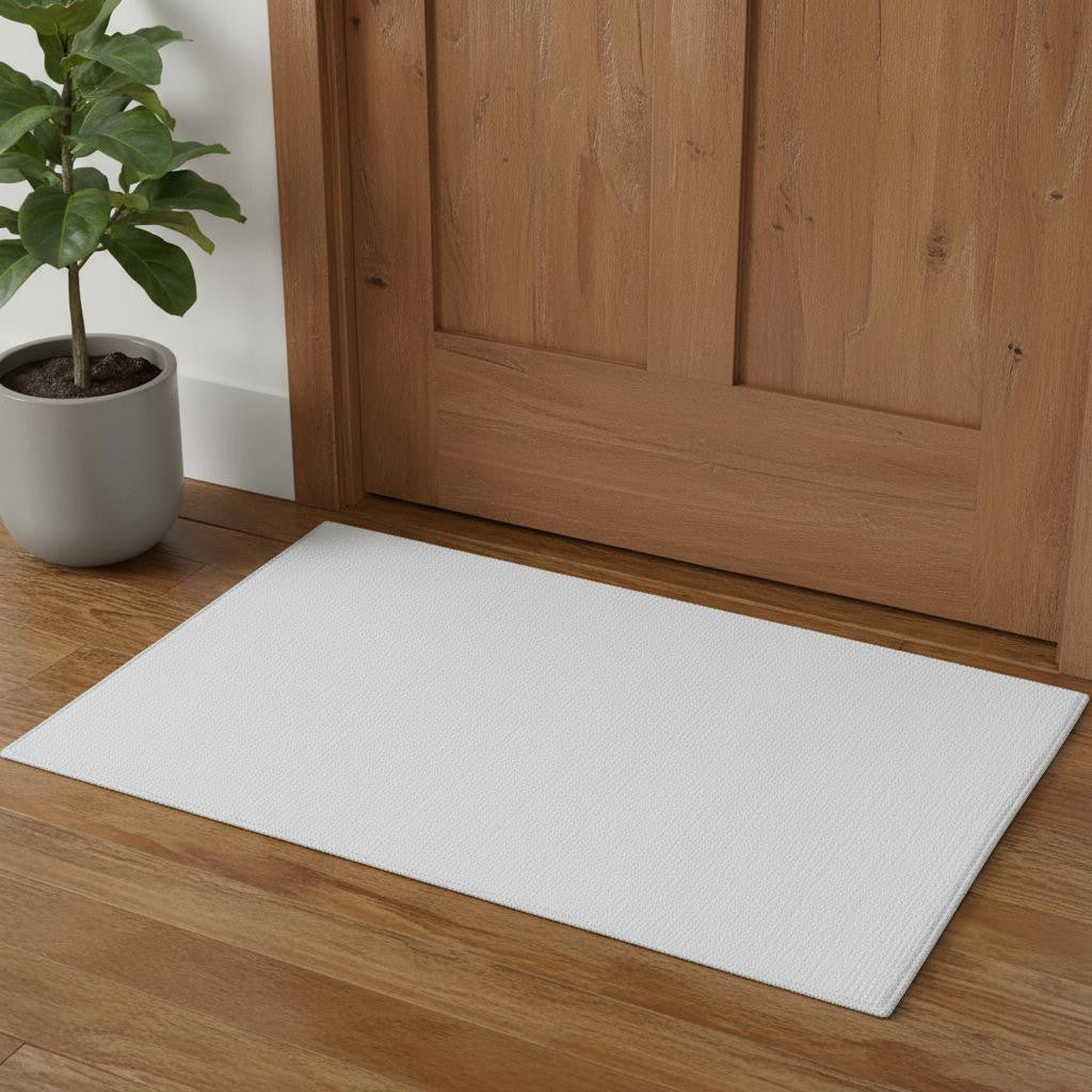 2' X 3' White Hand Woven Area Rug - Home & Garden
