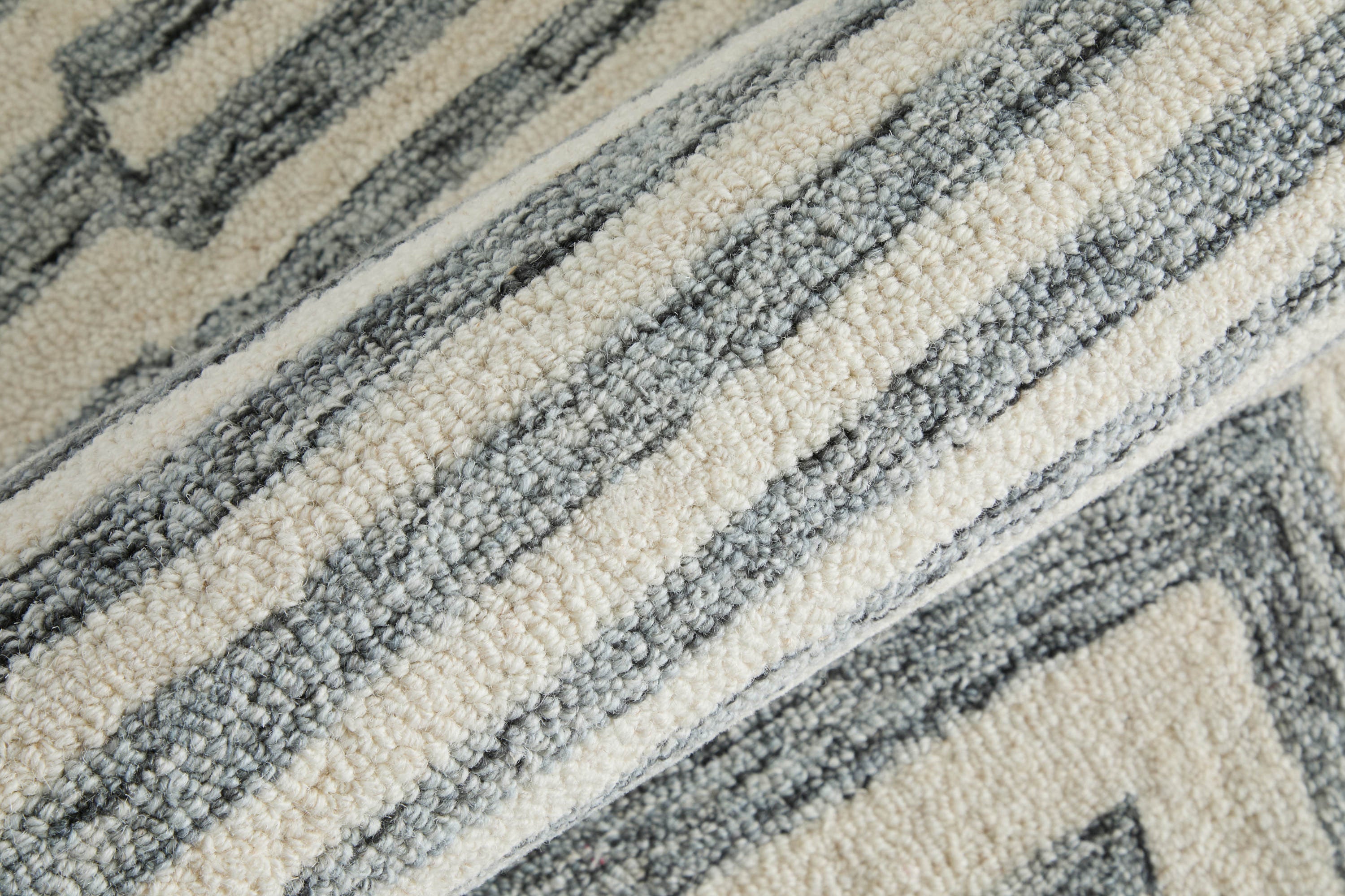 2' X 3' Gray And Ivory Wool Geometric Hand Tufted Area Rug - Home & Garden
