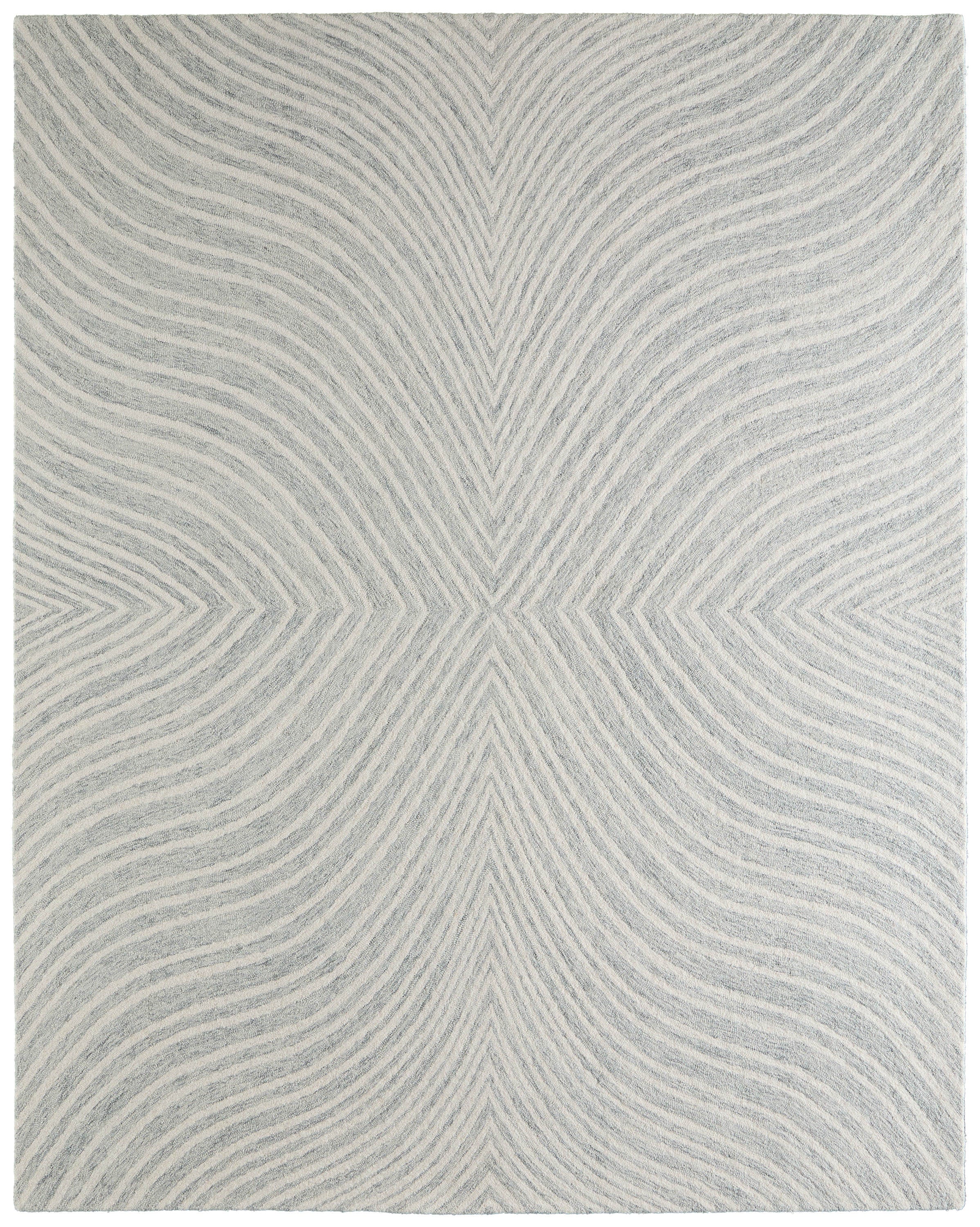 5' X 8' Gray And Ivory Wool Abstract Hand Tufted Area Rug - Home & Garden