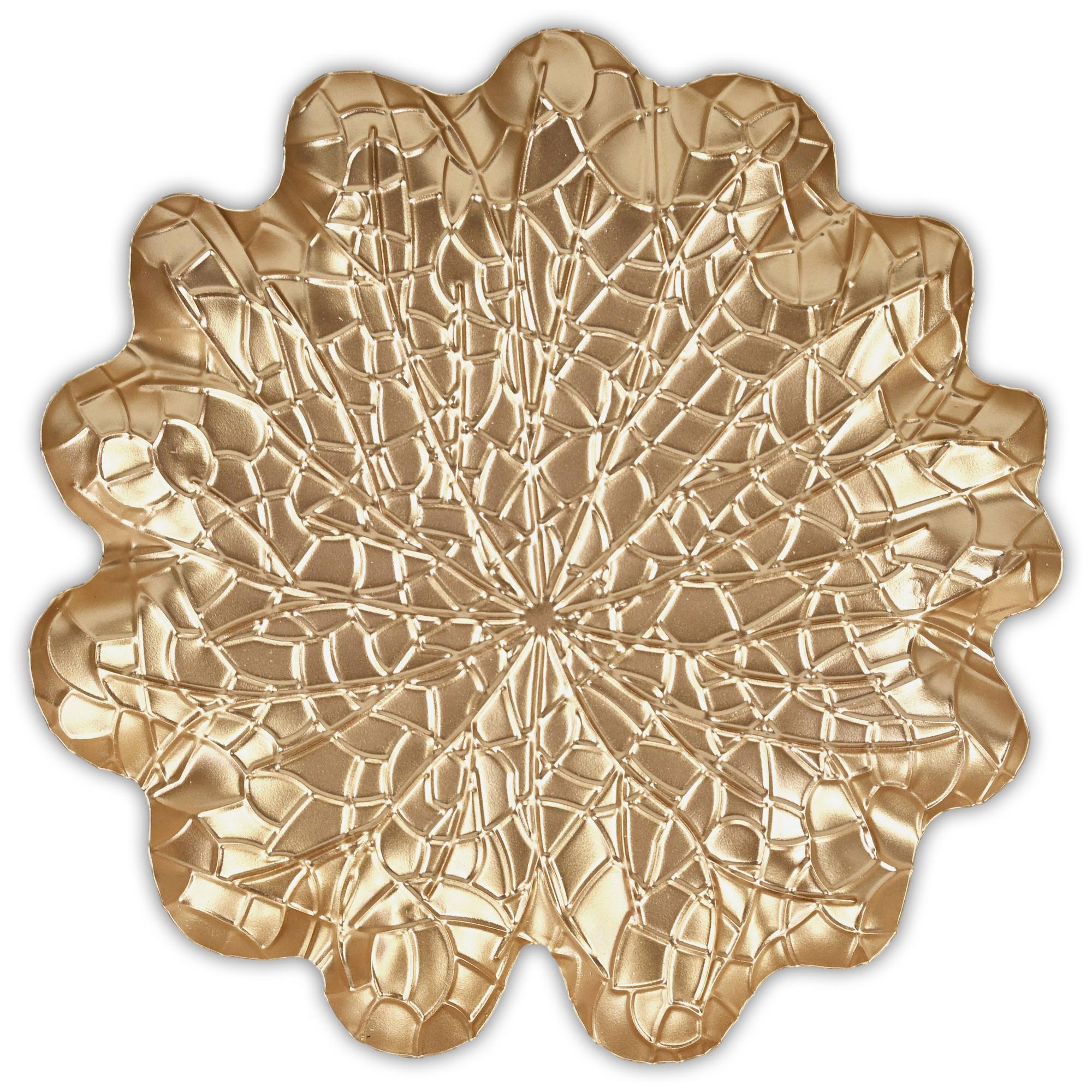 10" Gold Metal Handmade Leaf Trinket Tray - Kitchen & Dining