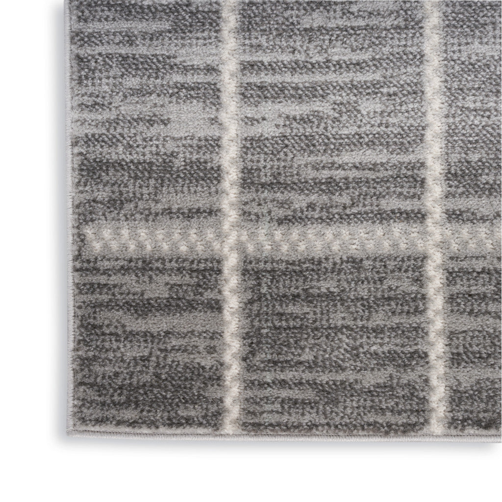 4' X 6' Ivory And Gray Geometric Area Rug - Home & Garden