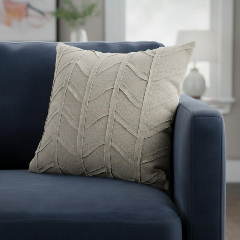 Light Gray Chevron Textured Pillow Cover - Home Decor