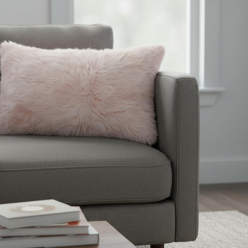 Blush Natural Sheepskin Lumbar Pillow - Home Decor