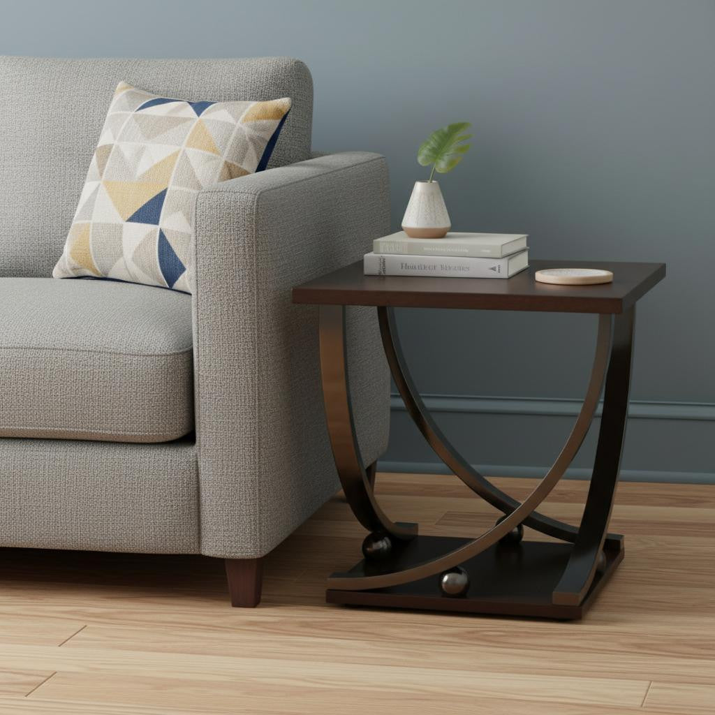 23" Black and Brown End Table - Living Room