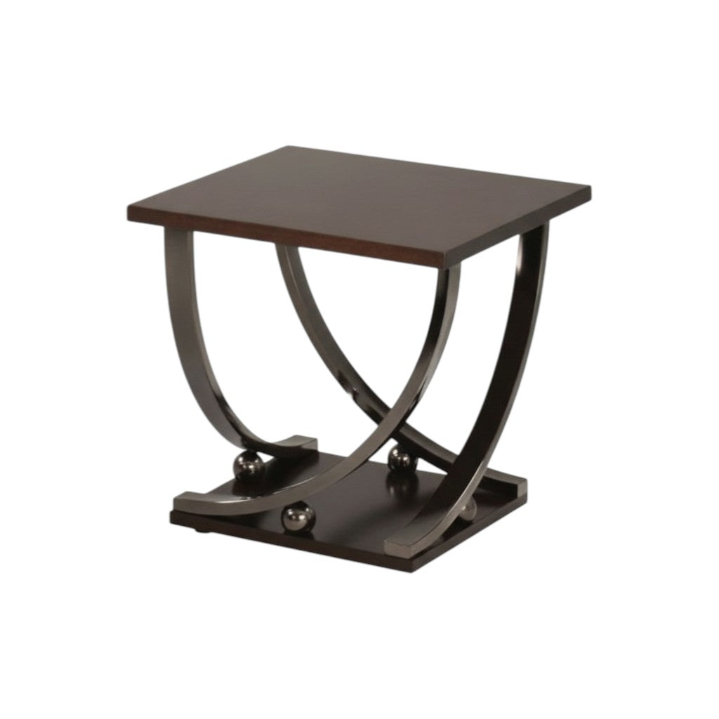 23" Black and Brown End Table - Living Room