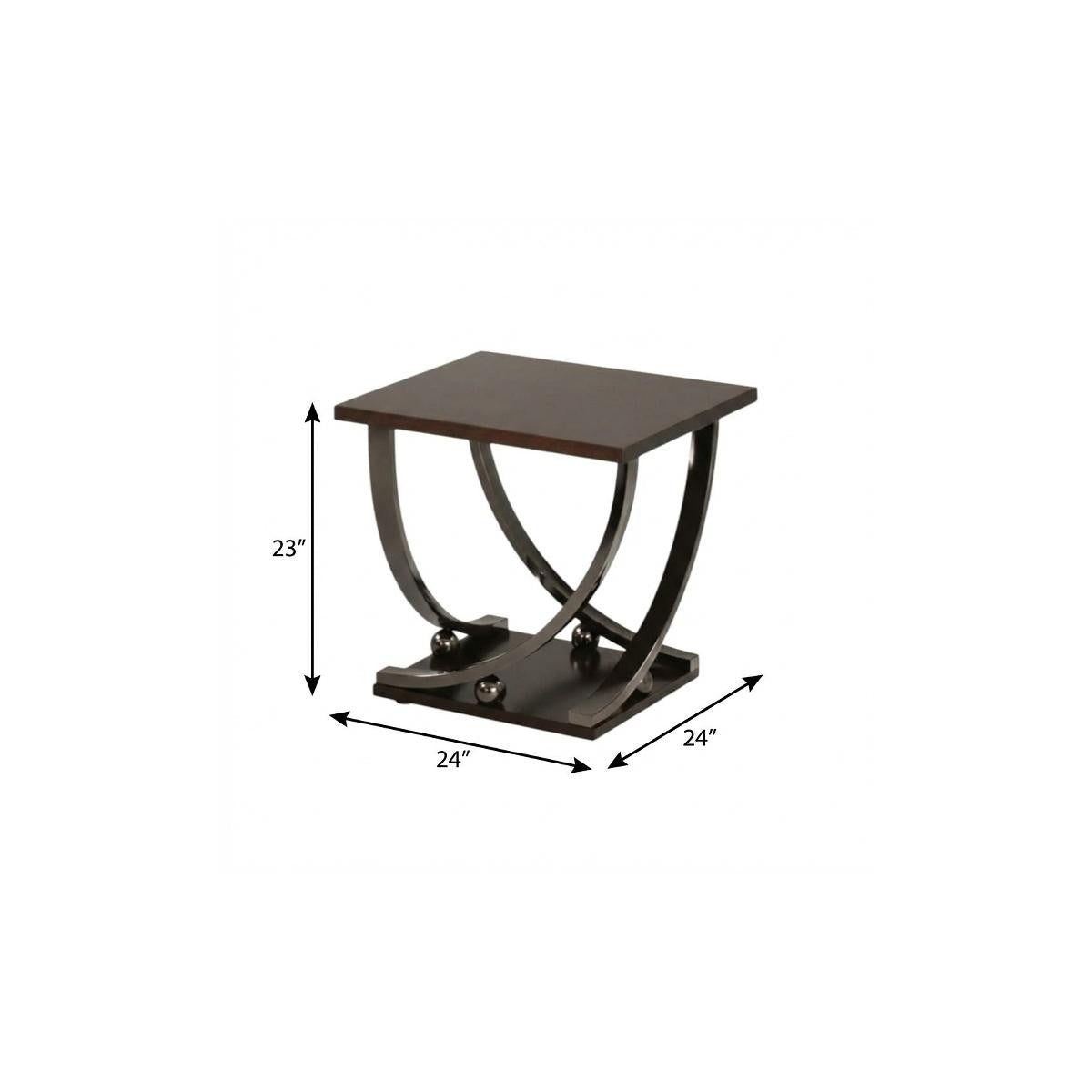 23" Black and Brown End Table - Living Room