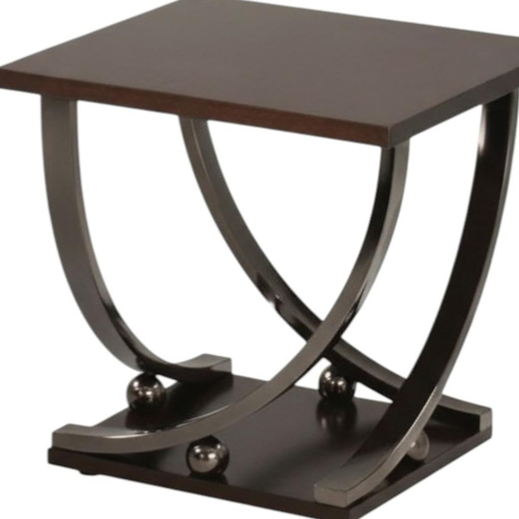 23" Black and Brown End Table - Living Room