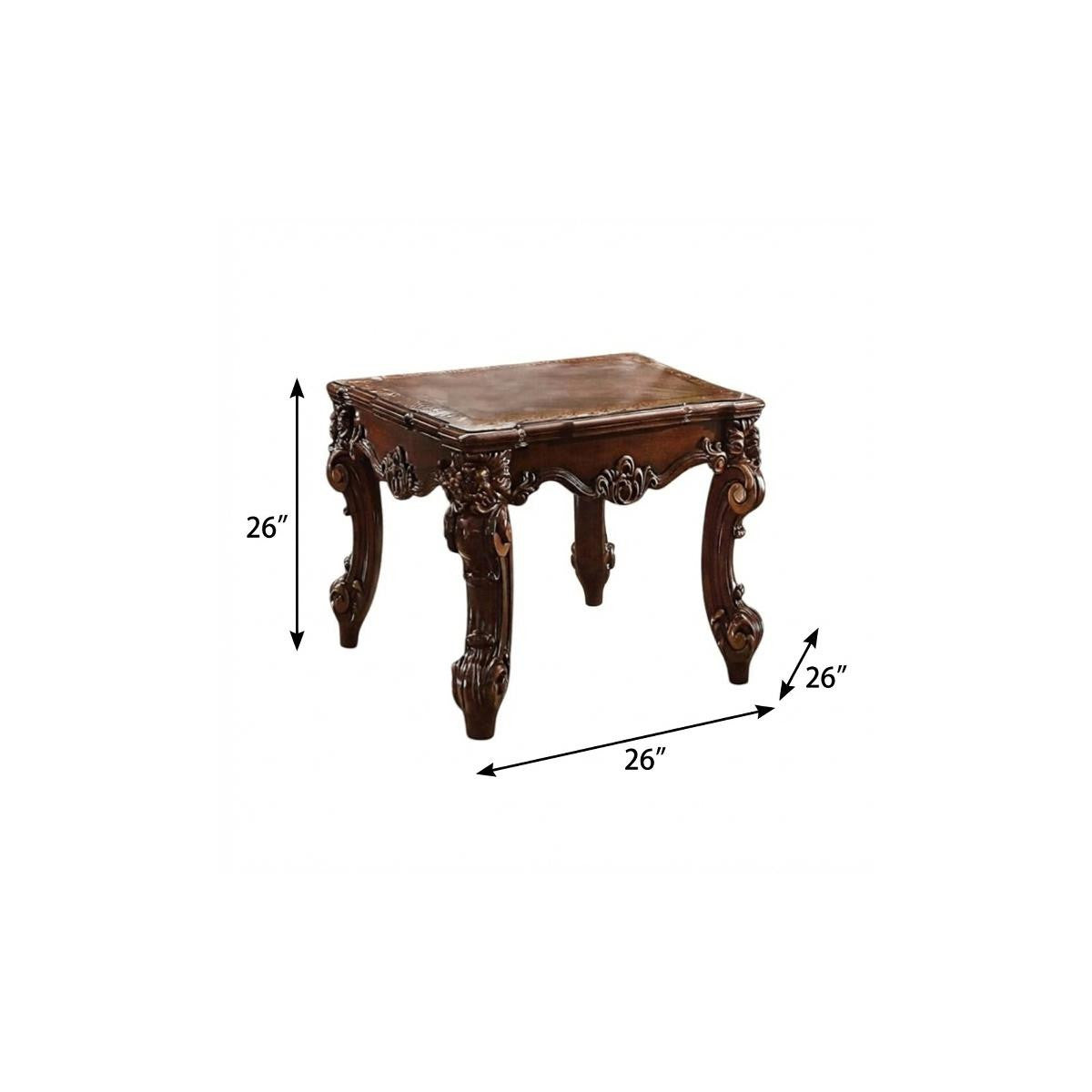 26" Cherry Manufactured Wood Square End Table - Living Room