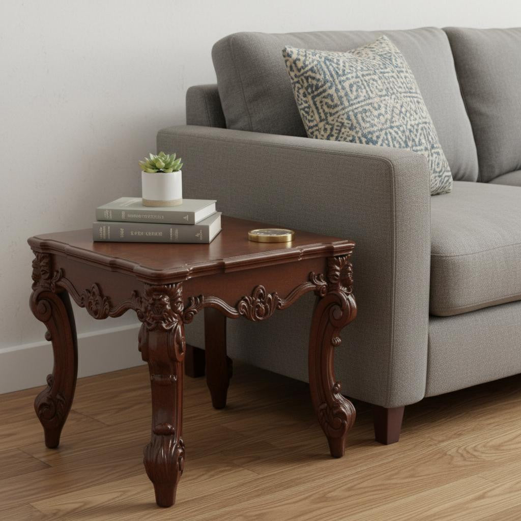 26" Cherry Manufactured Wood Square End Table - Living Room