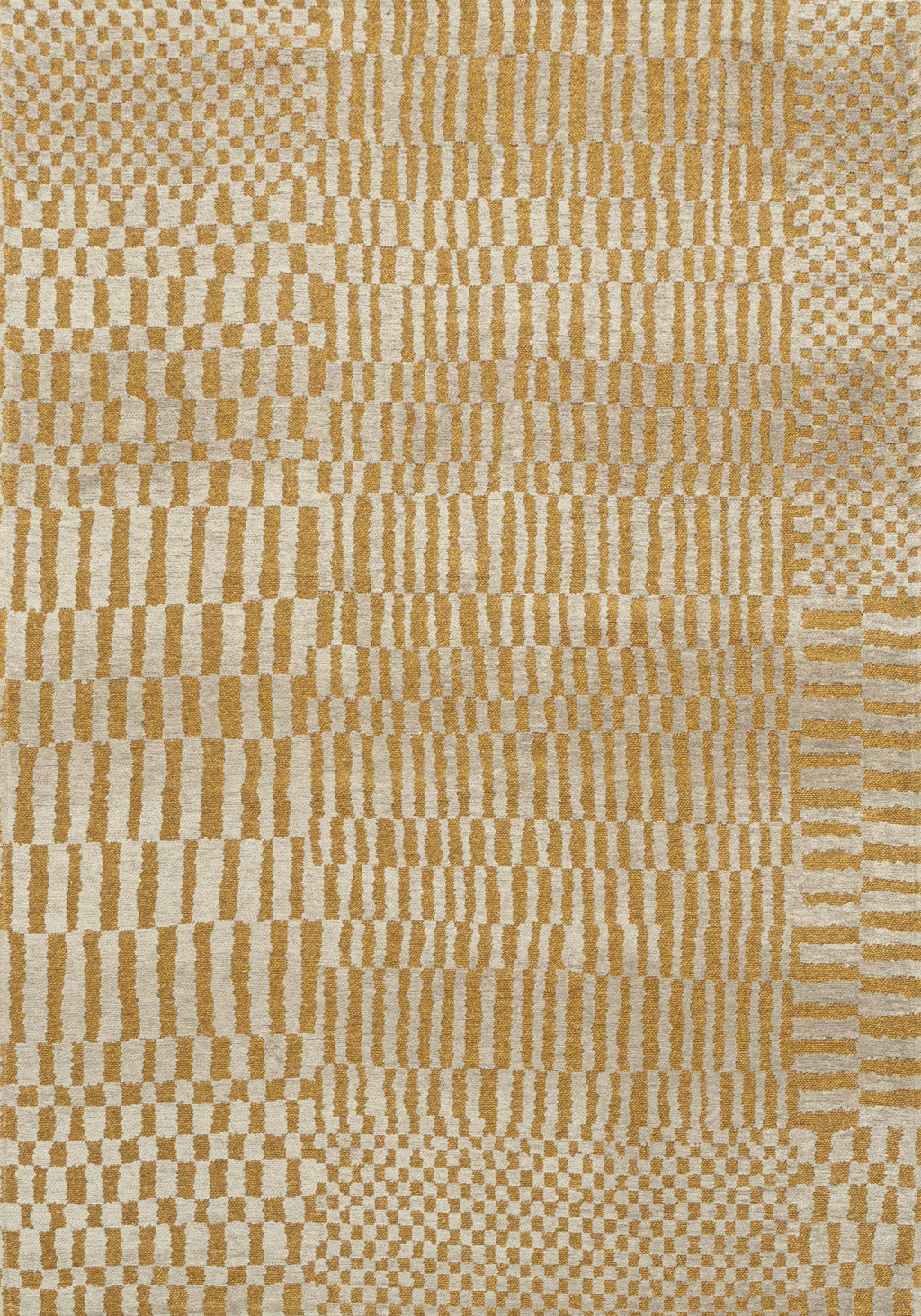 5' X 7' Gold And Beige Geometric Berber Washable Area Rug With UV Protection - Home & Garden