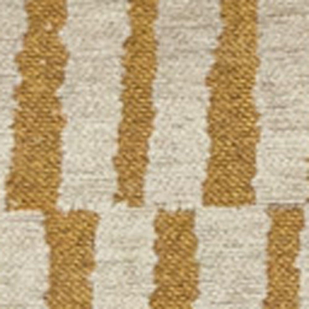 5' X 7' Gold And Beige Geometric Berber Washable Area Rug With UV Protection - Home & Garden