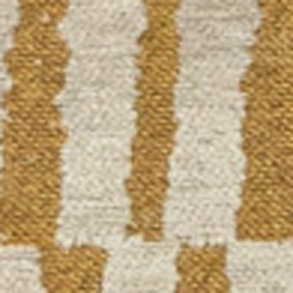 5' X 7' Gold And Beige Geometric Berber Washable Area Rug With UV Protection - Home & Garden
