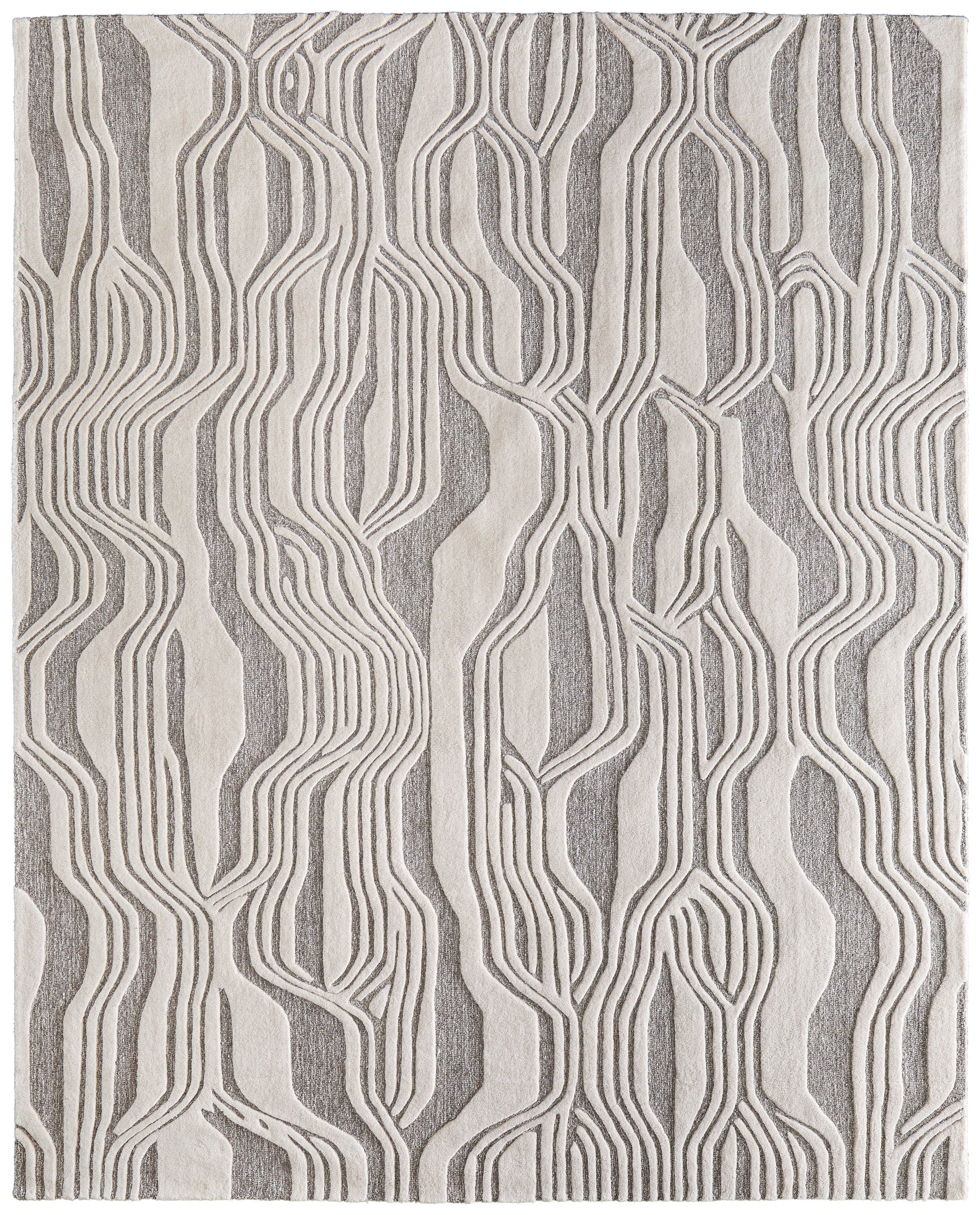 2' X 3' Blue And Ivory Wool Abstract Hand Tufted Area Rug - Home & Garden