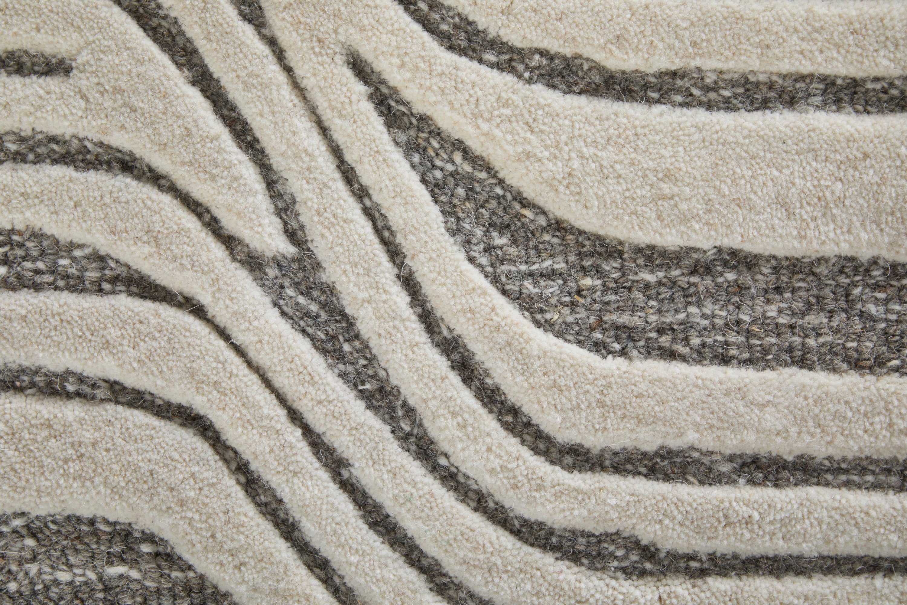 2' X 3' Blue And Ivory Wool Abstract Hand Tufted Area Rug - Home & Garden