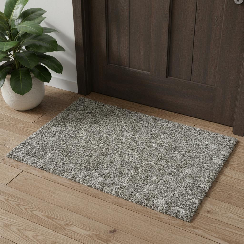 2' X 3' Blue And Ivory Wool Abstract Hand Tufted Area Rug - Home & Garden