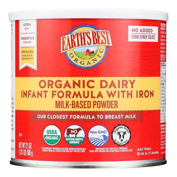 Earth's Best - Inftfrm Irn Milk Pwdr - Case Of 4-21 Oz - GreatEagleInc