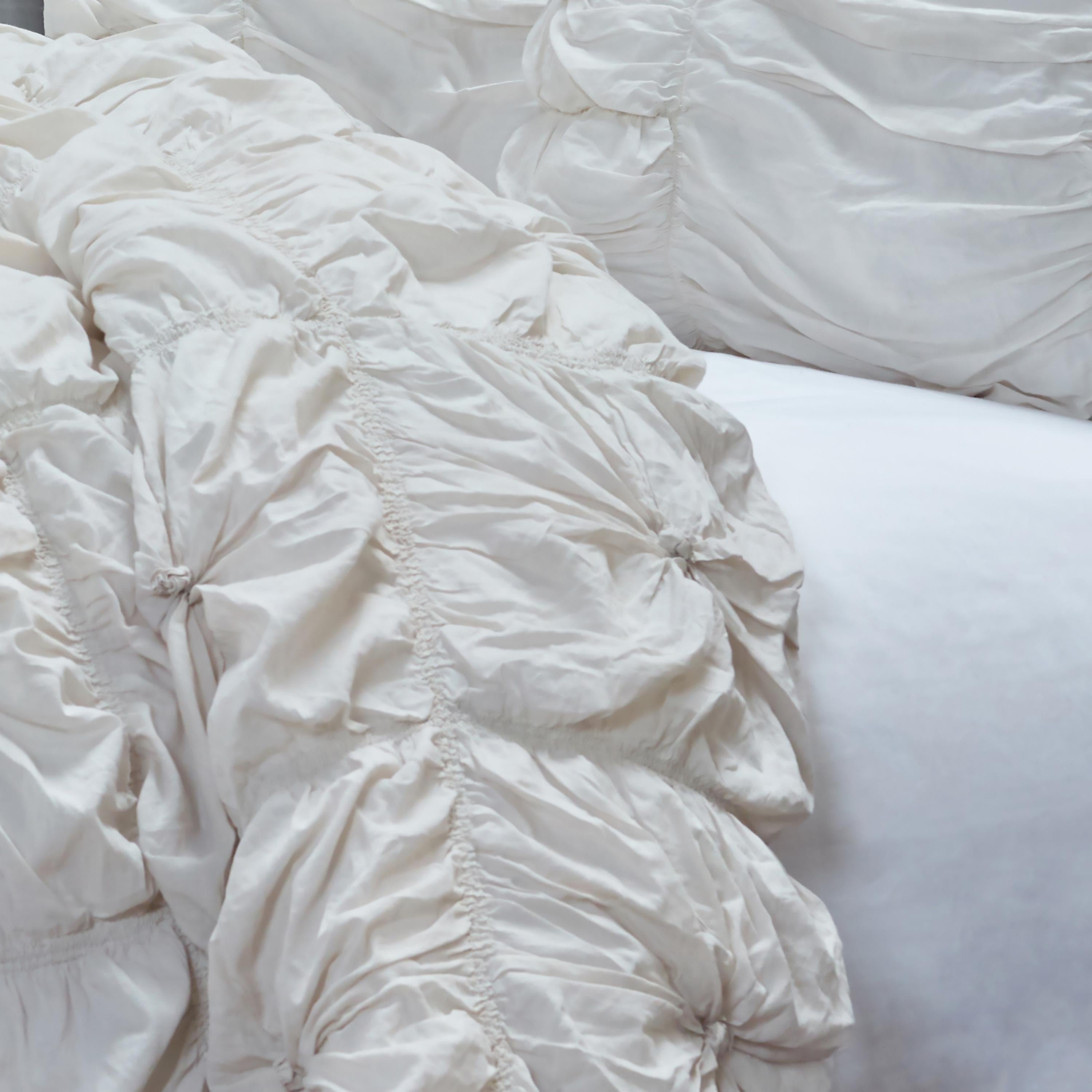 Natural Twin Cotton Blend Washable Polyester Down Alternative Comforter Set With Two Shams - Bed & Bath