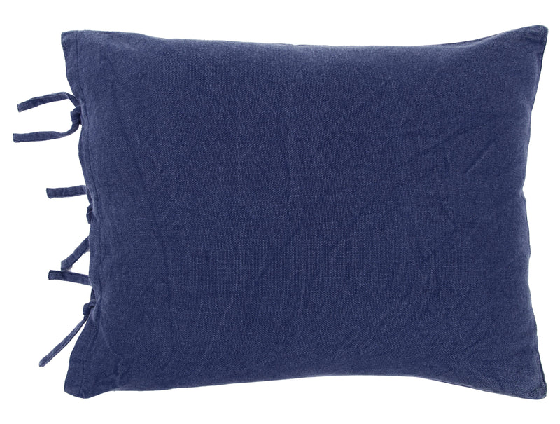 Indigo Queen Cotton Washable Polyester Duvet Cover Set With Two Shams - Bed & Bath