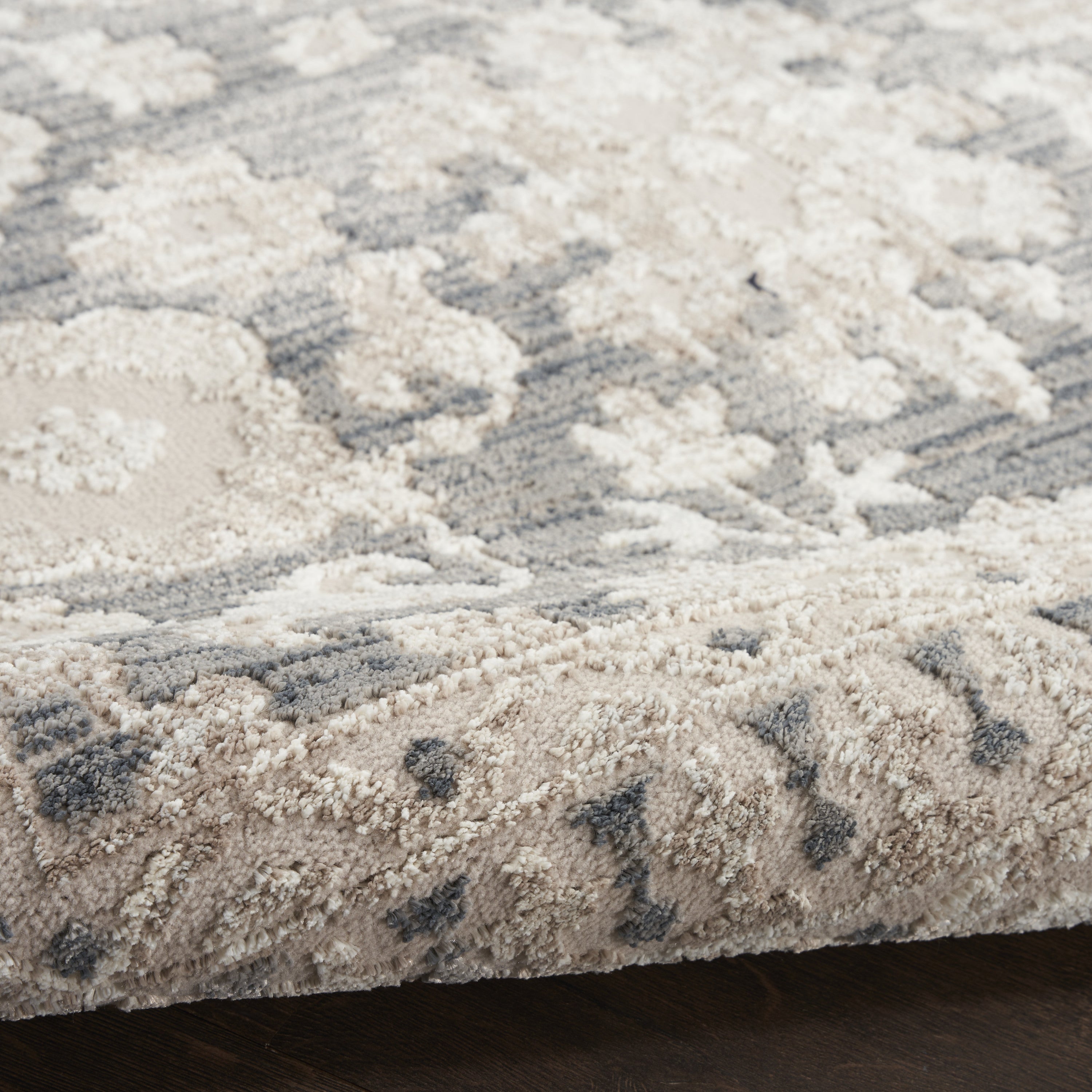 5' X 7' Ivory Gray And Charcoal Floral Distressed Non Skid Area Rug - Home & Garden