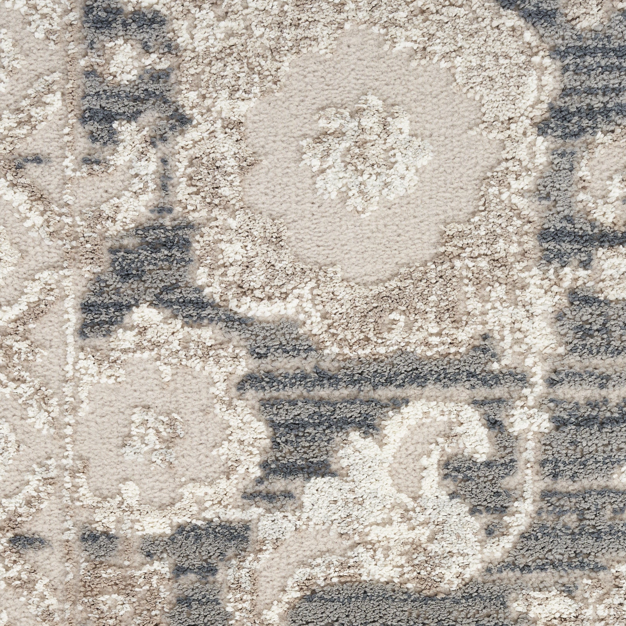 5' X 7' Ivory Gray And Charcoal Floral Distressed Non Skid Area Rug - Home & Garden